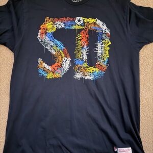 Mitchell & Ness Black T-Shirt with Multicolor Graphic